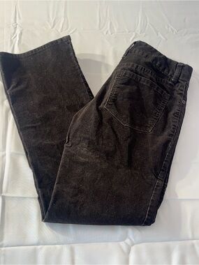 J. Crew 0S Black Corduroy Straight-Leg Pants